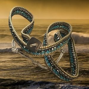 💖 Leather & Gemstones Wrap Bracelet 💖